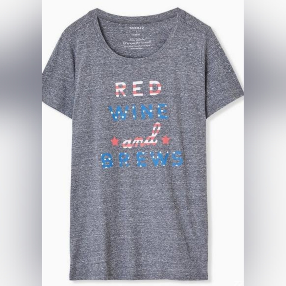 Red White And Brews Heather Grey Crew Tee